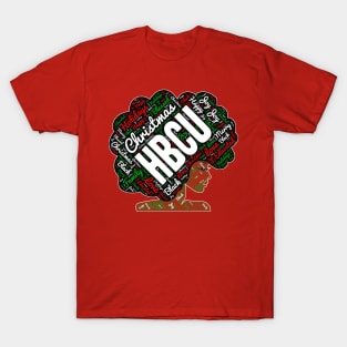 HBCU Christmas Words in Afro T-Shirt